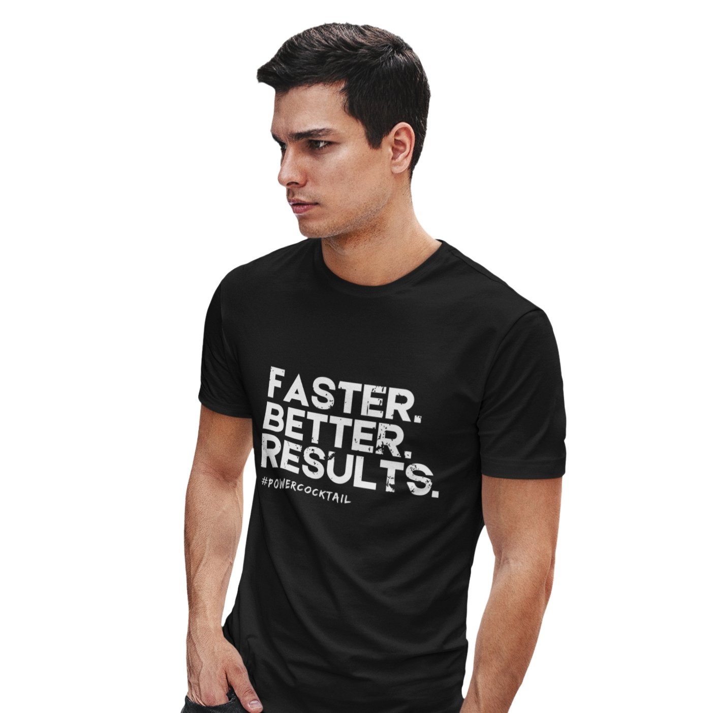 Faster. Better. Results. - Powercocktail T-Shirt | Men - Build Bridges Design