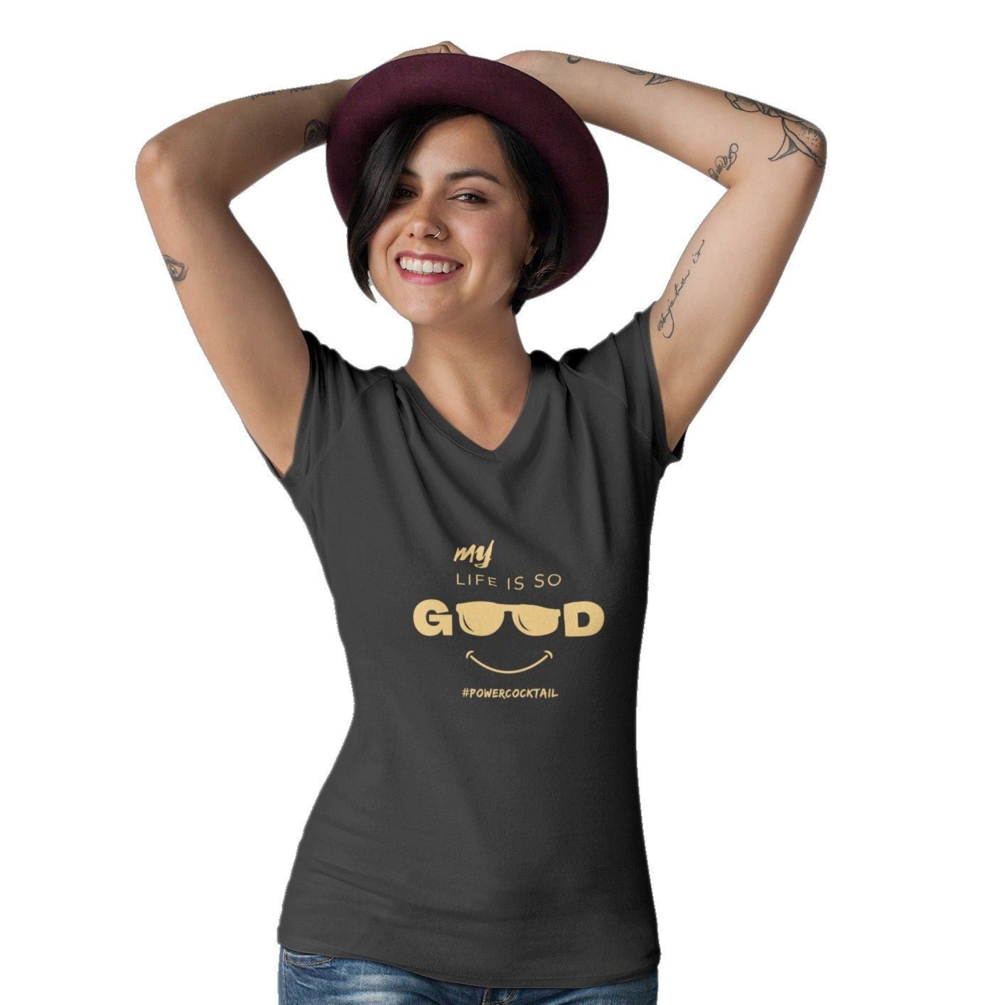 My Life Is So Good - Powercocktail T-Shirt | Women - Build Bridges Design